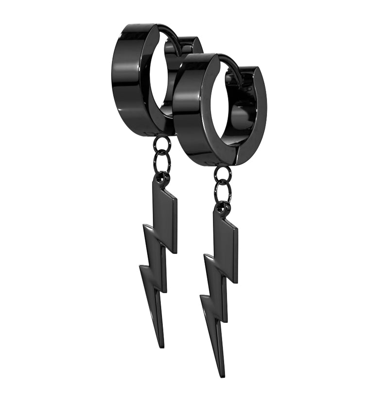 Black PVD Electric Stainless Steel Huggie Earrings
