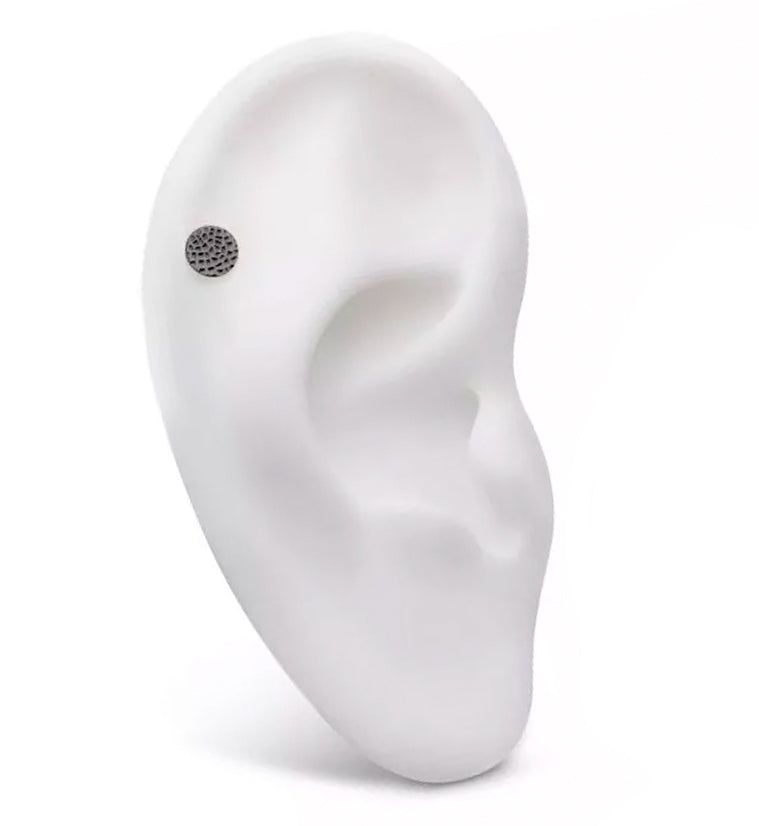 Black PVD Hammered Disk Threadless Titanium Top