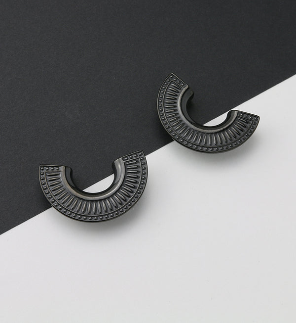 Black PVD Insignia Ear Weights