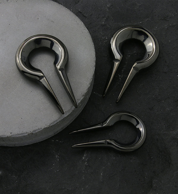 Black PVD Keyhole Stainless Steel Ear Weights