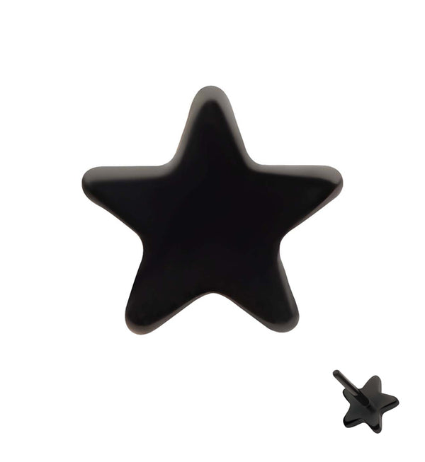 Black PVD Mini Star Titanium Threadless Top