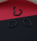 Black PVD Oculus Titanium Hinged Segment Ring