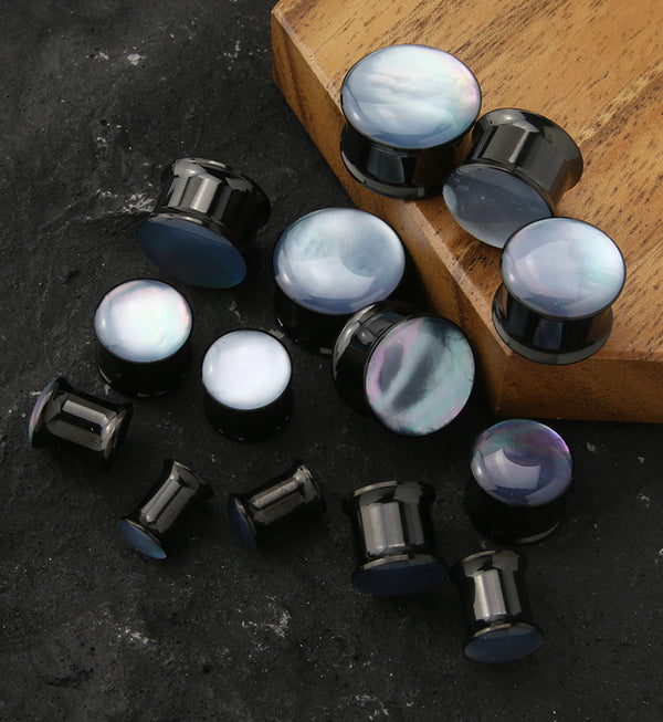 Black PVD Prism Stainless Steel Double Flare Tunnel Plugs