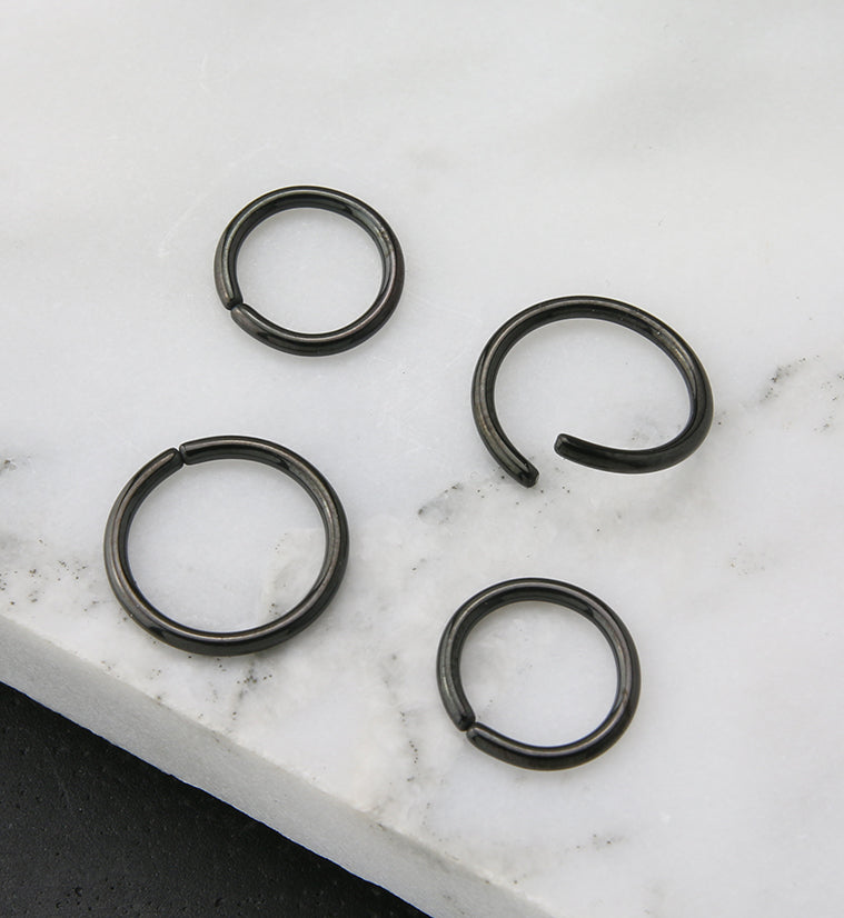 Black PVD Seamless Stainless Steel Hoop Ring