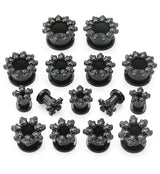 Black PVD Skull Circle Stainless Steel Tunnel Plugs