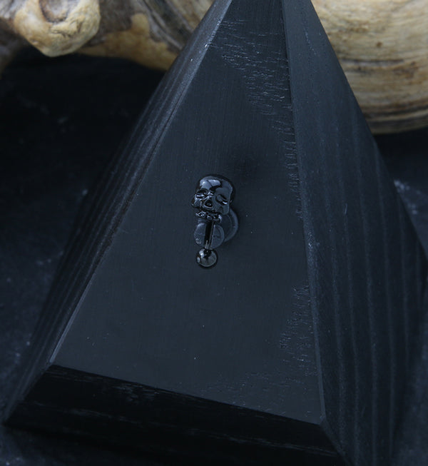 Black PVD Skull Curved Barbell