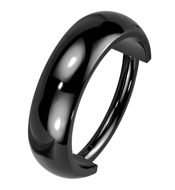 Black PVD Smooth Titanium Hinged Segment Ring