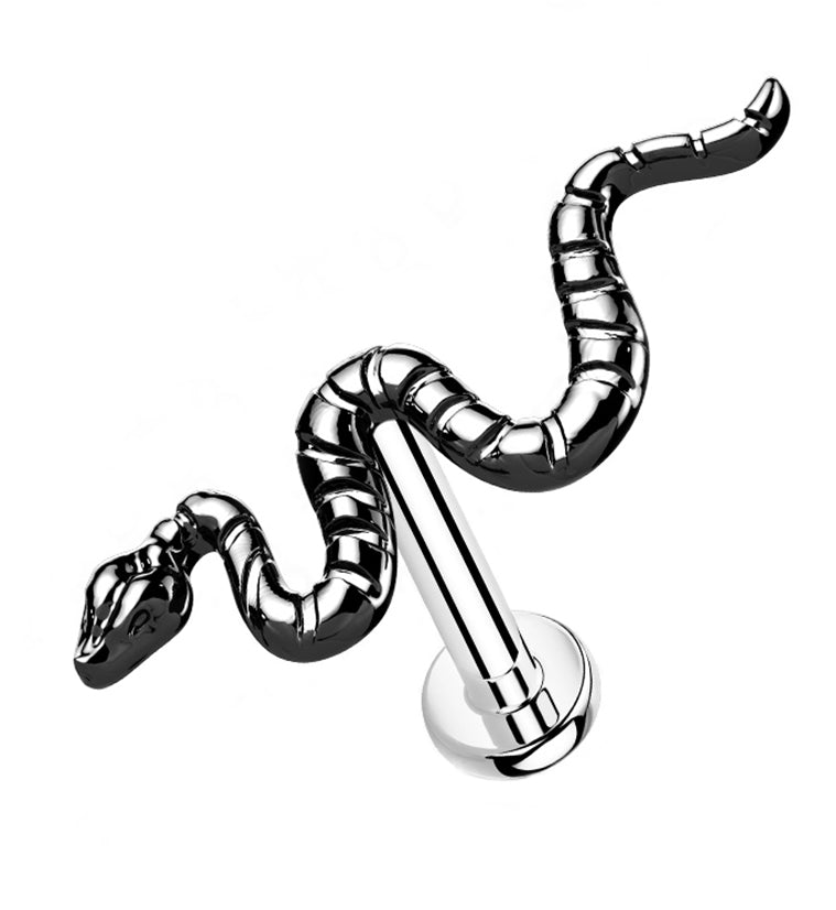 Black PVD Snake Titanium Threadless Labret