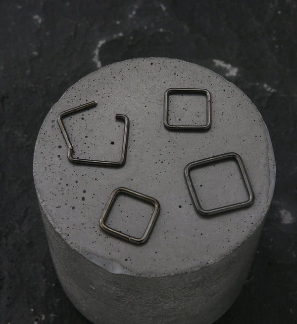 Black PVD Square Titanium Hinged Segment Ring