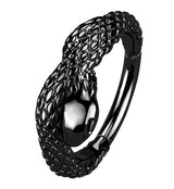 Black PVD Snake Stainless Steel Hinged Segment Ring