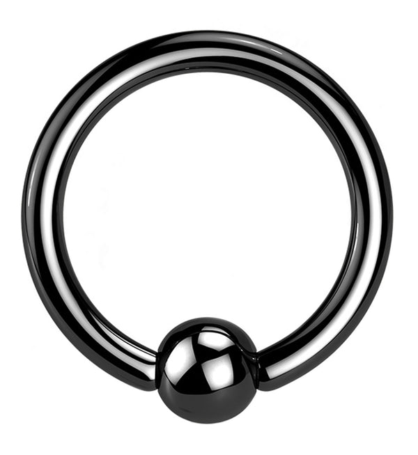 Black PVD Titanium Captive Bead Ring