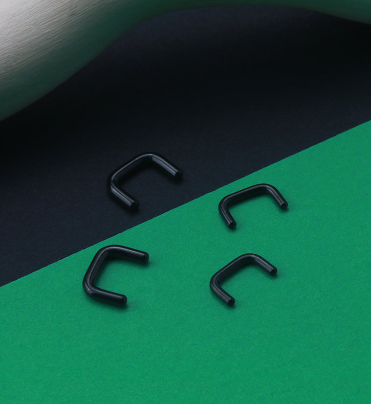 Black PVD Titanium Septum Staple Retainer