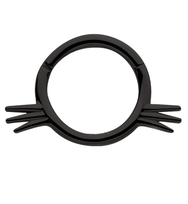 Black PVD Whiskers Stainless Steel Hinged Segment Ring