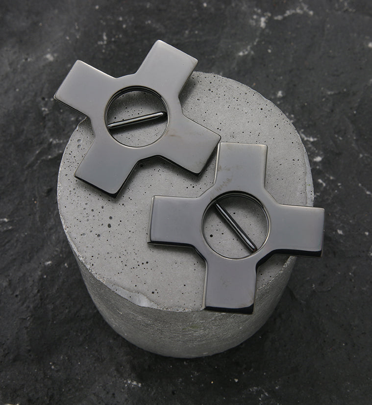 Black PVD X Effect Hinged Nipple Clicker