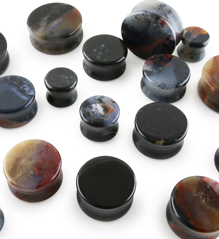 Black & Red Onyx Stone Plugs