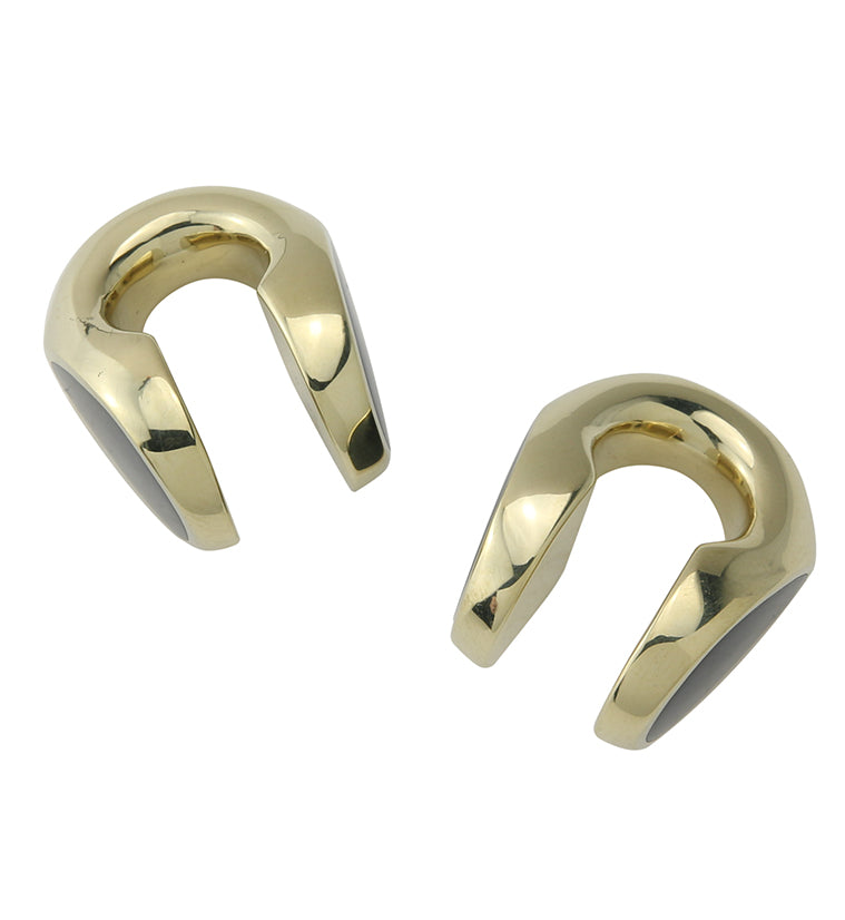 Black Resin Keyhole Brass Ear Weights