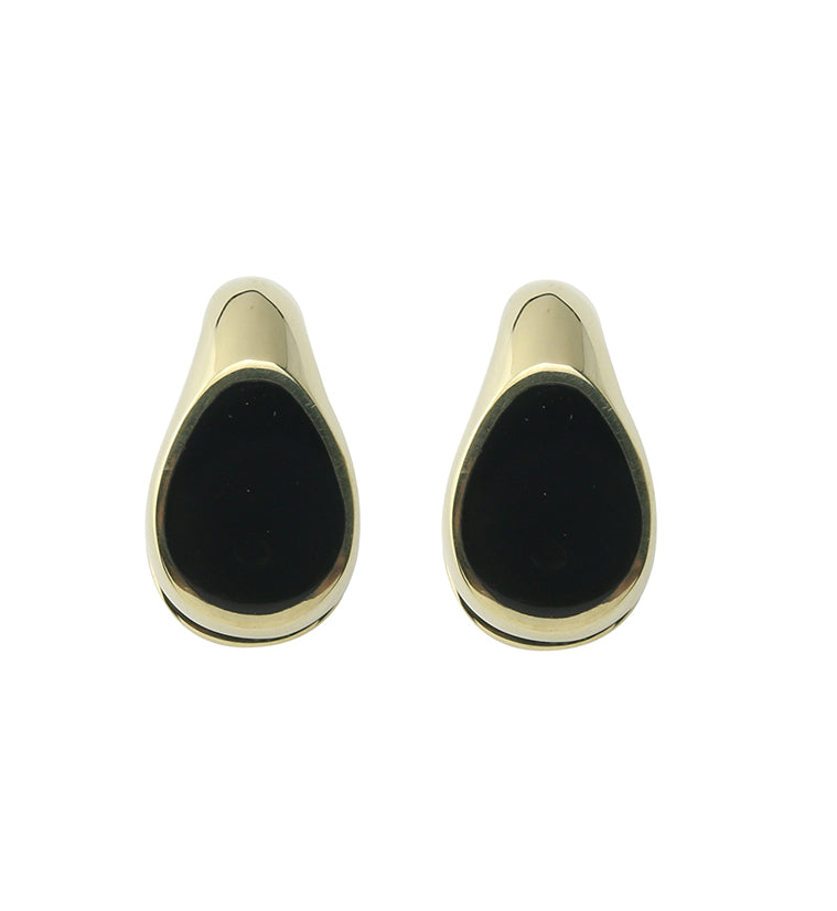 Black Resin Keyhole Brass Ear Weights