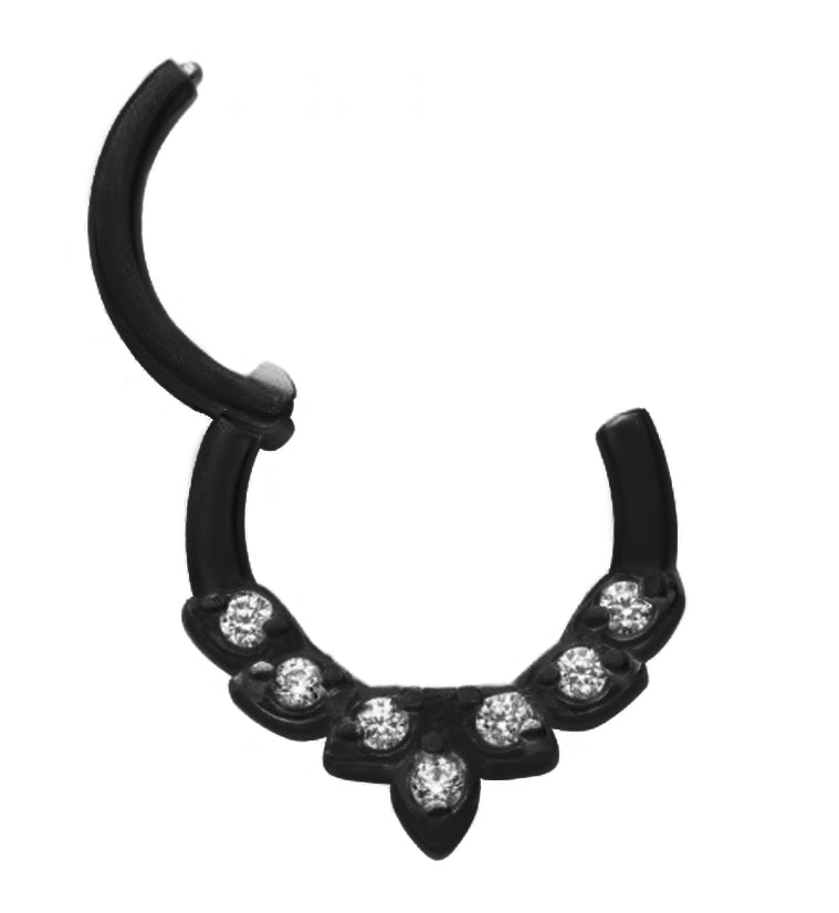 Black PVD Sept Gem Hinged Segment Ring