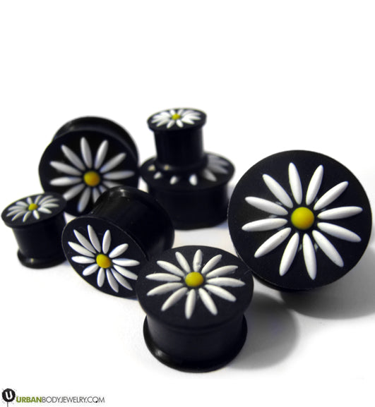 Black Silicone Flower Plugs