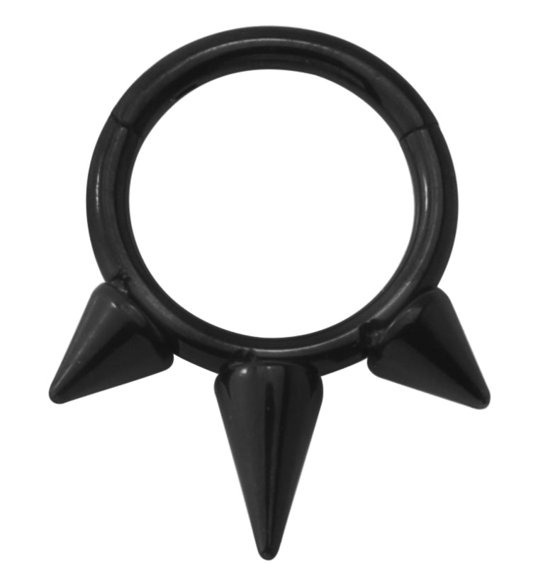 Black PVD Spiked Hinged Segment Ring