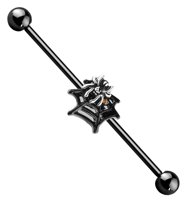 Black PVD Spider Industrial Barbell