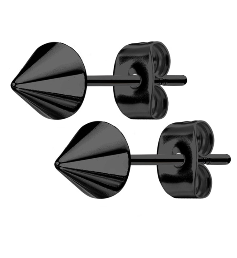 Black PVD Spike Earrings