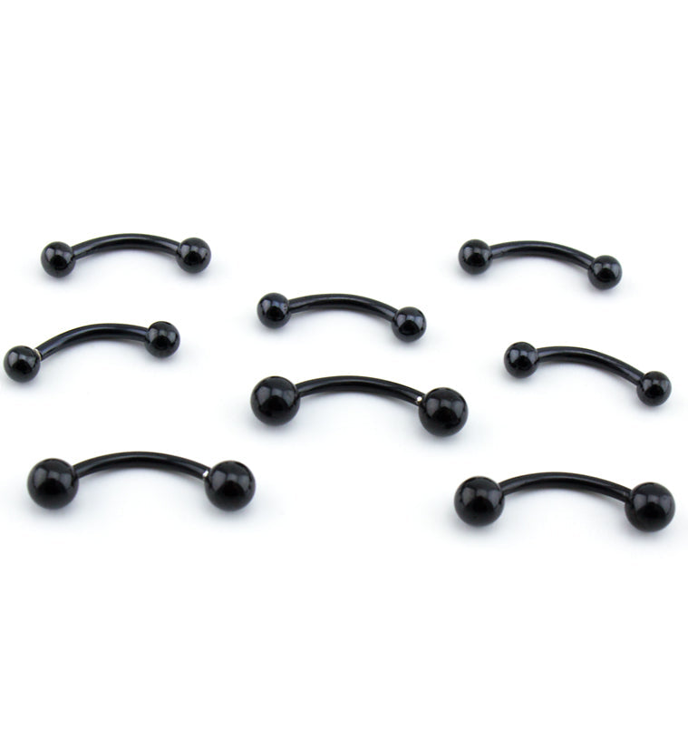 Black PVD Plated Curved Barbell