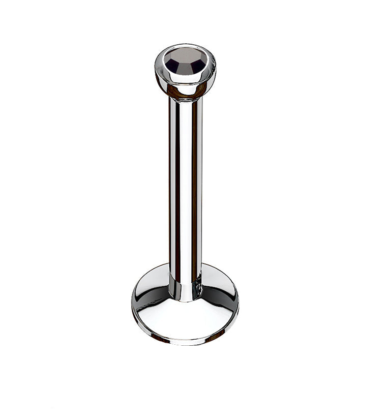 Green CZ Stainless Steel Internally Threaded Labret