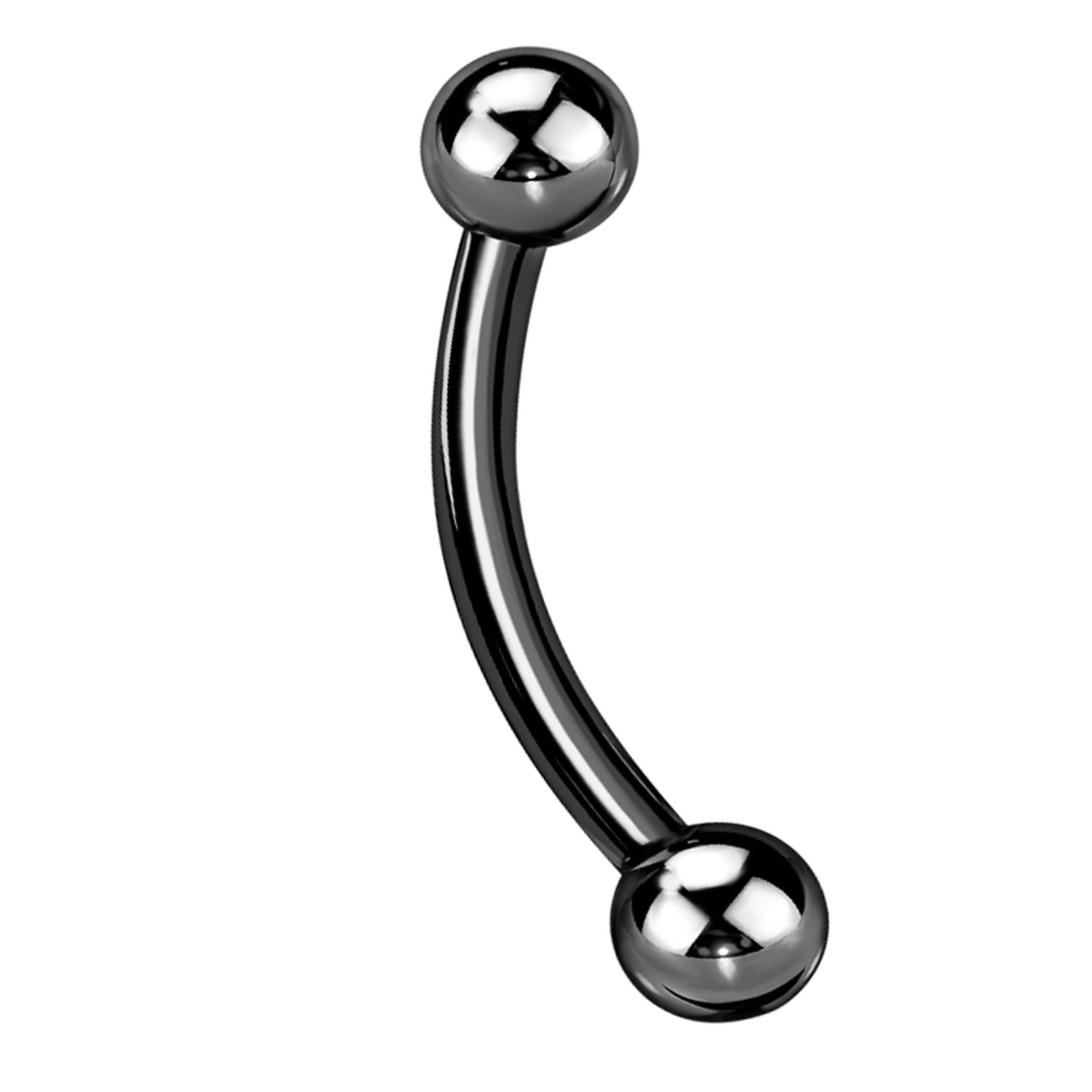 16G Black PVD Titanium Curved Barbell (External Threading)