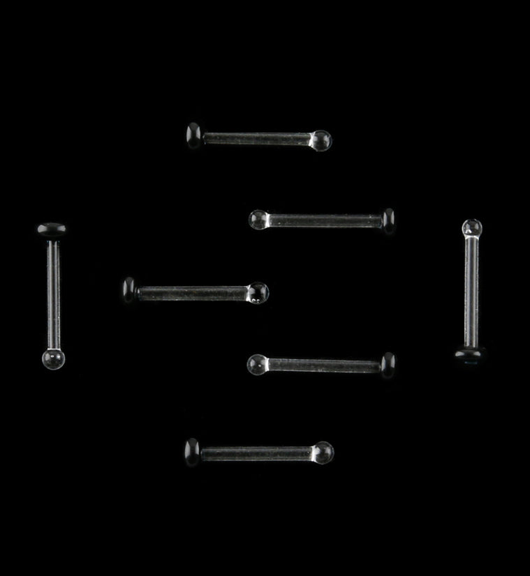 20G Black Top Glass Nosebone