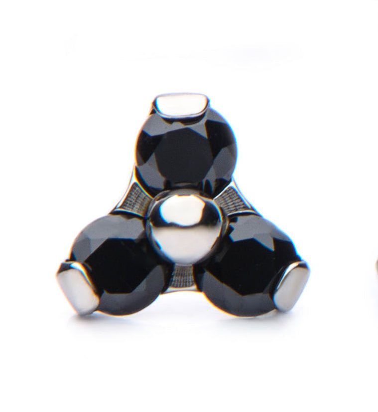 16G Triple Black CZ Cluster Titanium End