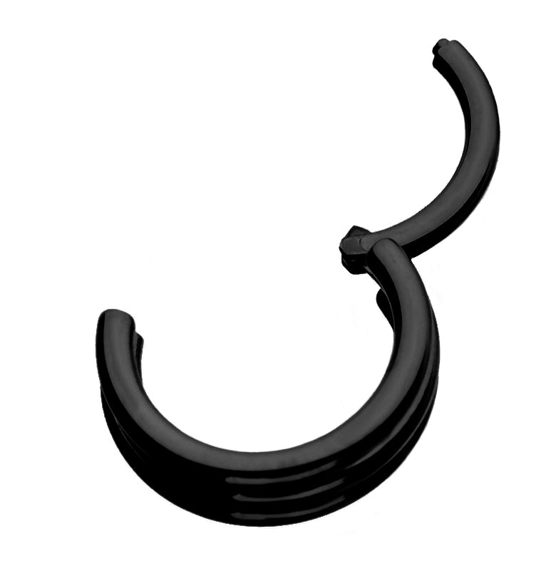 16G Black PVD Triple Bar Hinged Segment Ring