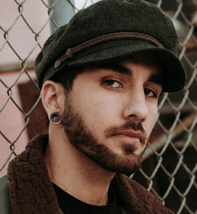 Stainless Steel Black Ear Tunnels