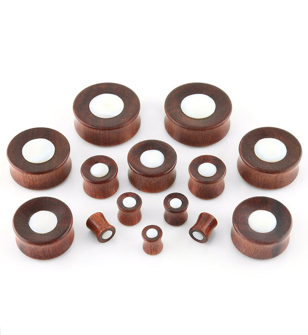 Bloodwood Plugs with MOP Dome Inlay