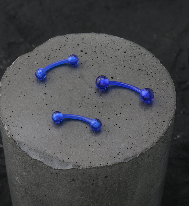 Blue Acrylic Curved Barbell