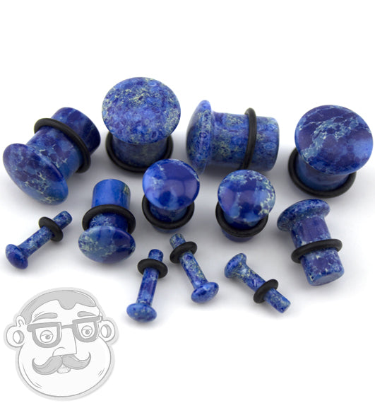 Synthetic Blue Agate Stone Plugs