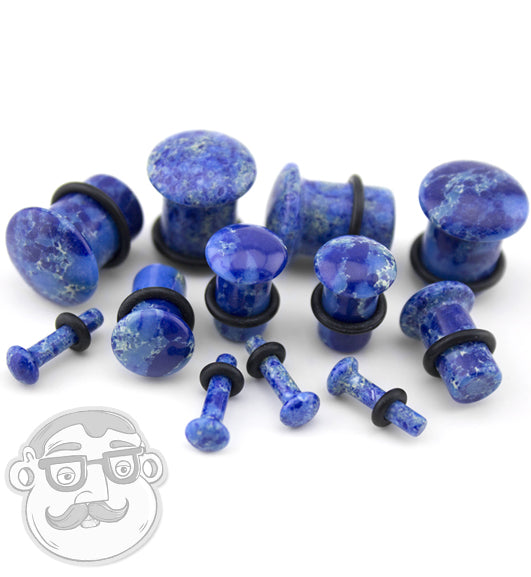 Synthetic Blue Agate Stone Plugs