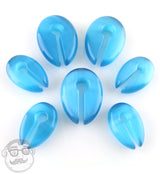 Aqua Blue Cat's Eye Glass Keyhole Ear Weights
