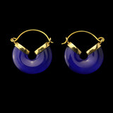 20G Blue Cat's Eye Halo Hangers - Earrings
