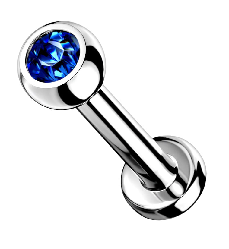 Size: 16 gauge Inner length: 5/16" (8mm) Internally threaded G23 Titanium 3mm glass gem