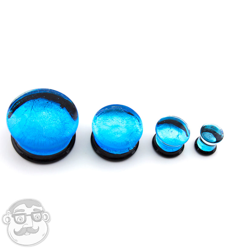 Blue Dichroic Glass Plugs