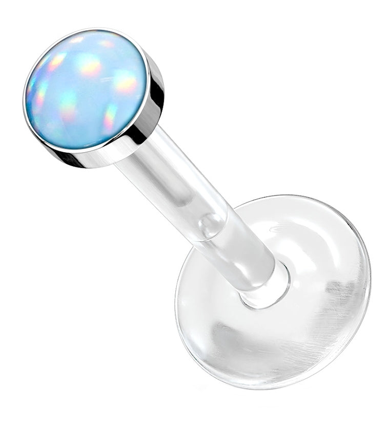 16G Blue Escent Bioflex Labret Post