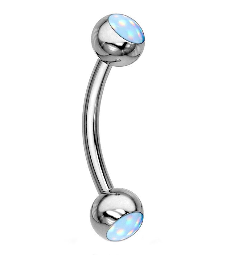 Blue Escent Stainless Steel Curved Barbell