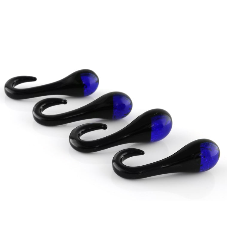 Blue Drip Glass Ear Weights