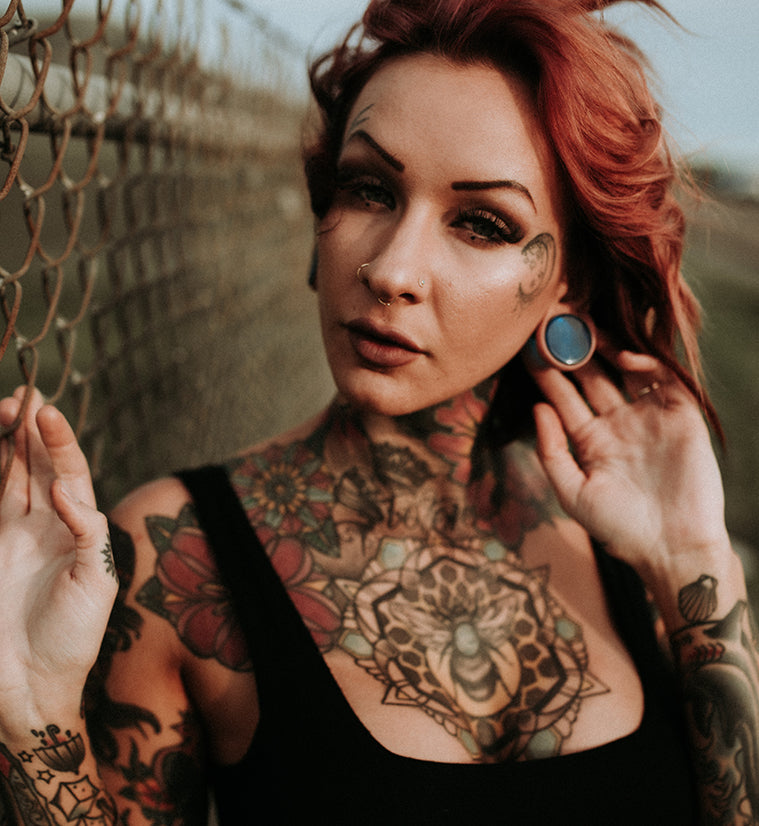 Ocean Blue Glass Plugs