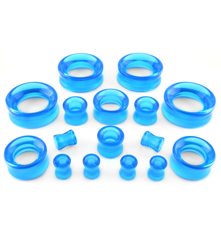 Oceano Blue Glass Tunnel Plugs