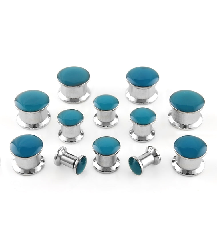 Blue Glow In The Dark Steel Plugs