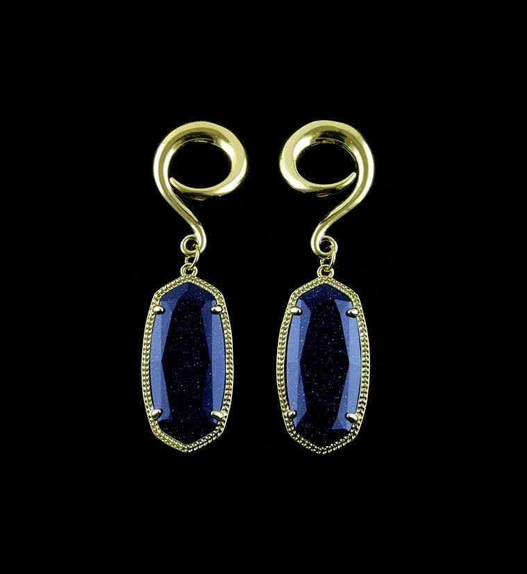 Bijou Blue Goldstone Hangers
