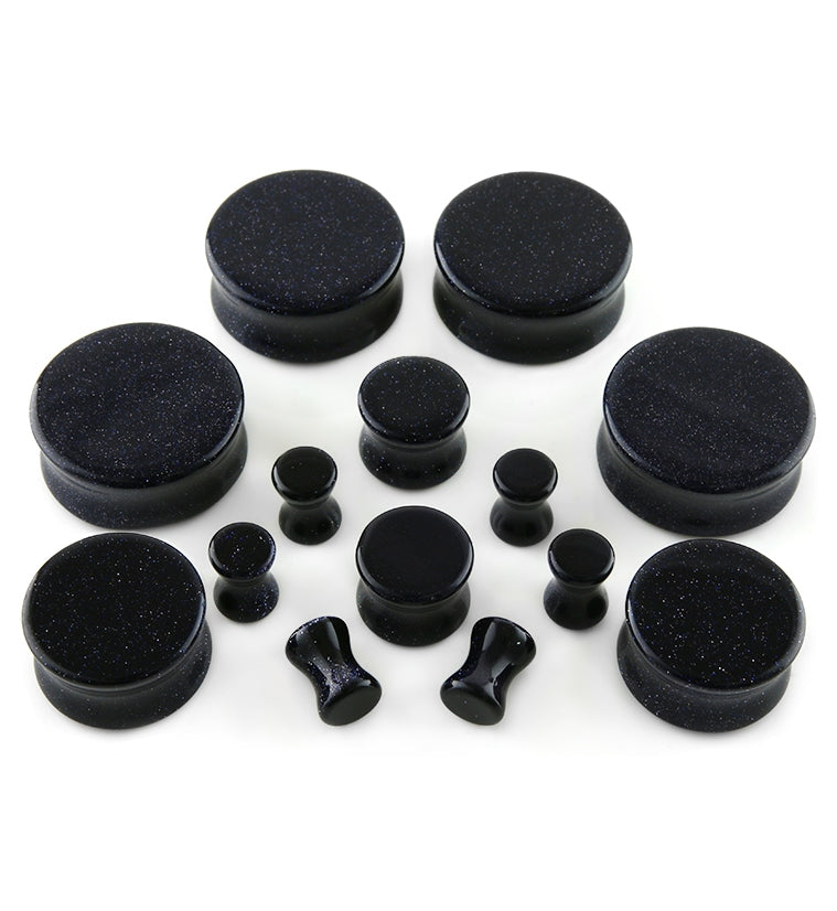 Blue Goldstone Glass Plugs
