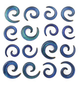 Blue Green Dichroic Glass Spirals